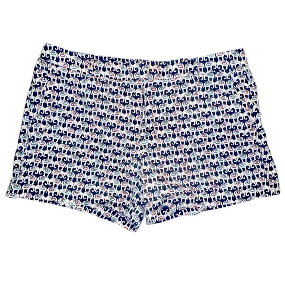 Banana Republic Elephant Print Design Chino Shorts Womens Size 16